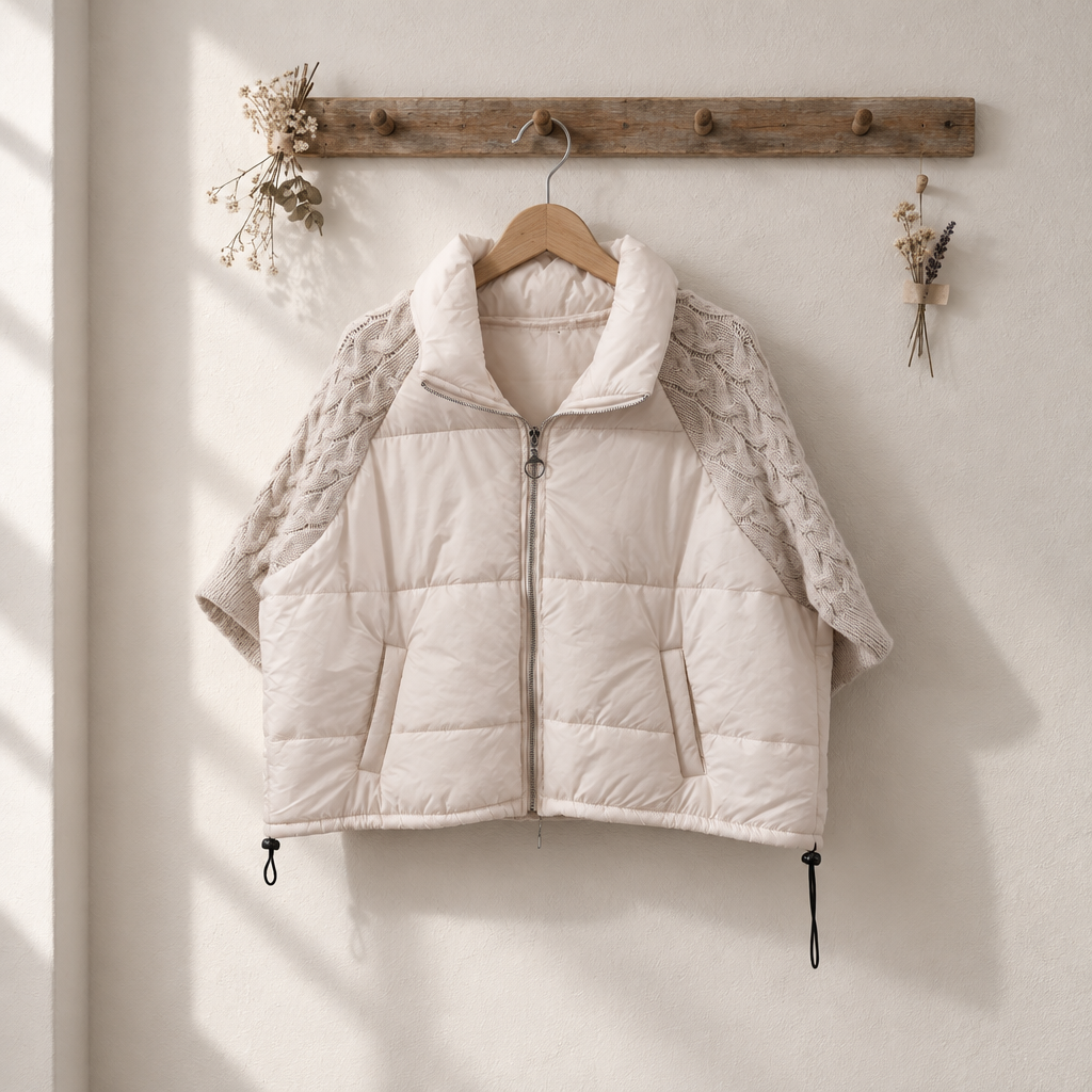 Sieviešu veste ar adītu plecu daļu – One Size