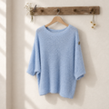 Women's Knitted Sweater with Decorative Buttons – One Size