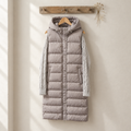 Women's Padded Coat with Knitted Sleeves and Hood
