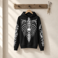 Black Hoodie with Bold Skeleton Print 🖤💀